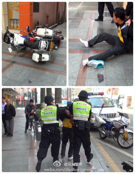大良交巡警当场抓获飞抢嫌疑人