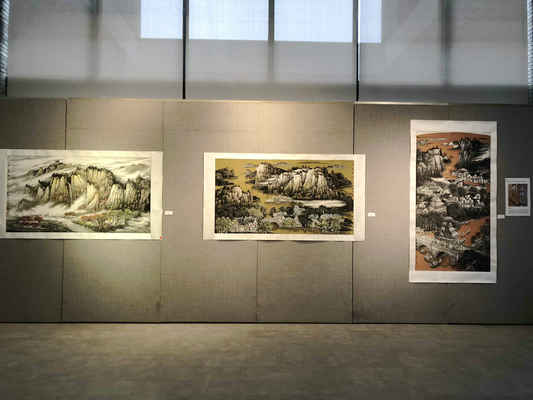 17位肇庆画家北滘展出130多幅国画作品