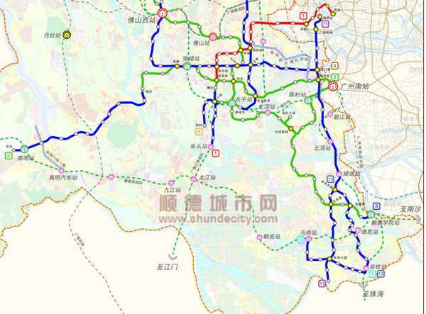 顺德地铁13号线规划图图片