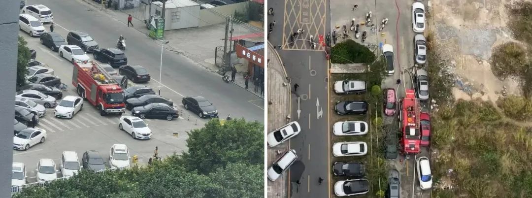 媒体曾报道车辆乱停乱放堵塞消防车救援.jpg
