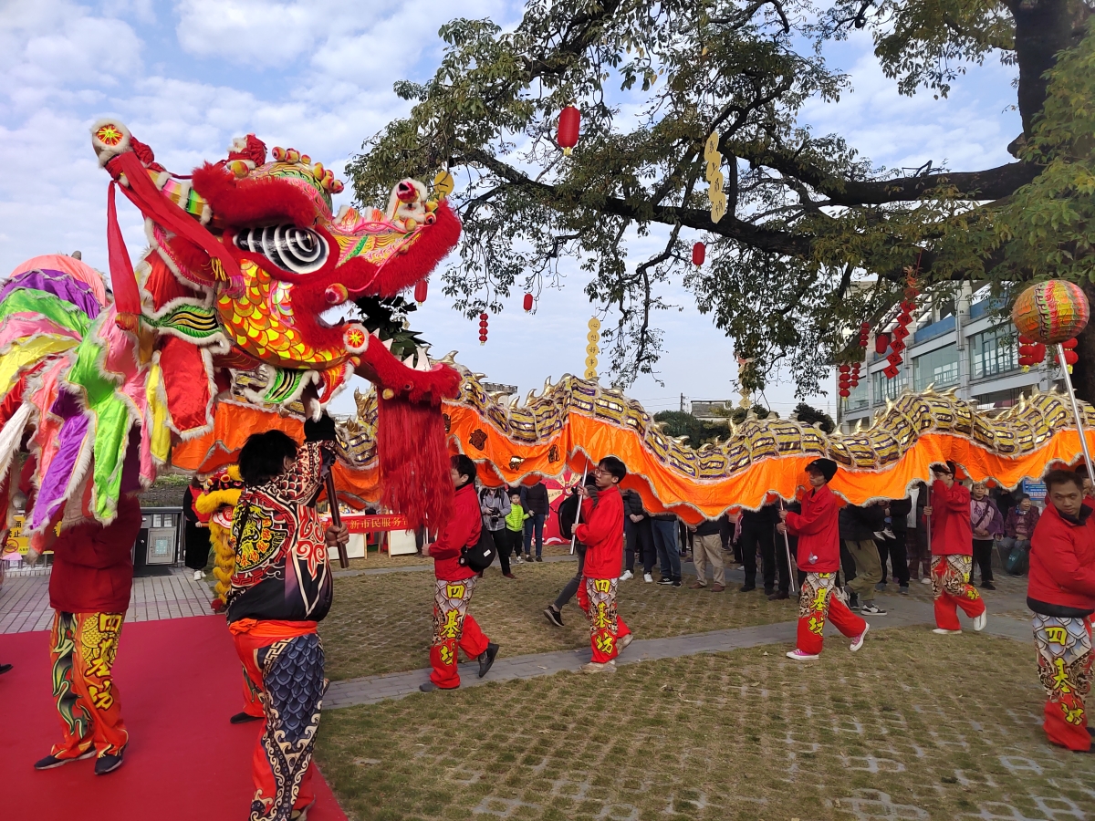 大良新滘：敲锣打鼓 金龙醒狮巡游闹元宵