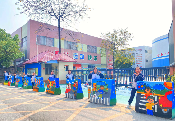 向美而行！一起来看石墩彩绘扮靓陈村校园