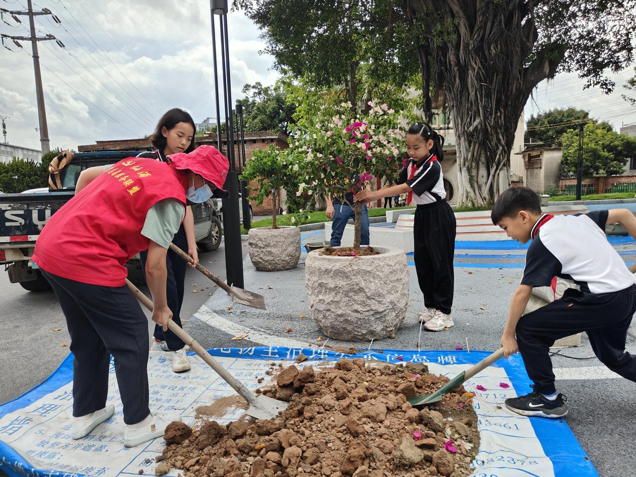 陈村：童心植绿美家园，五老助力育新人
