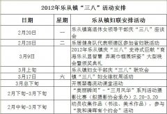 2012乐从镇“三八”活动安排